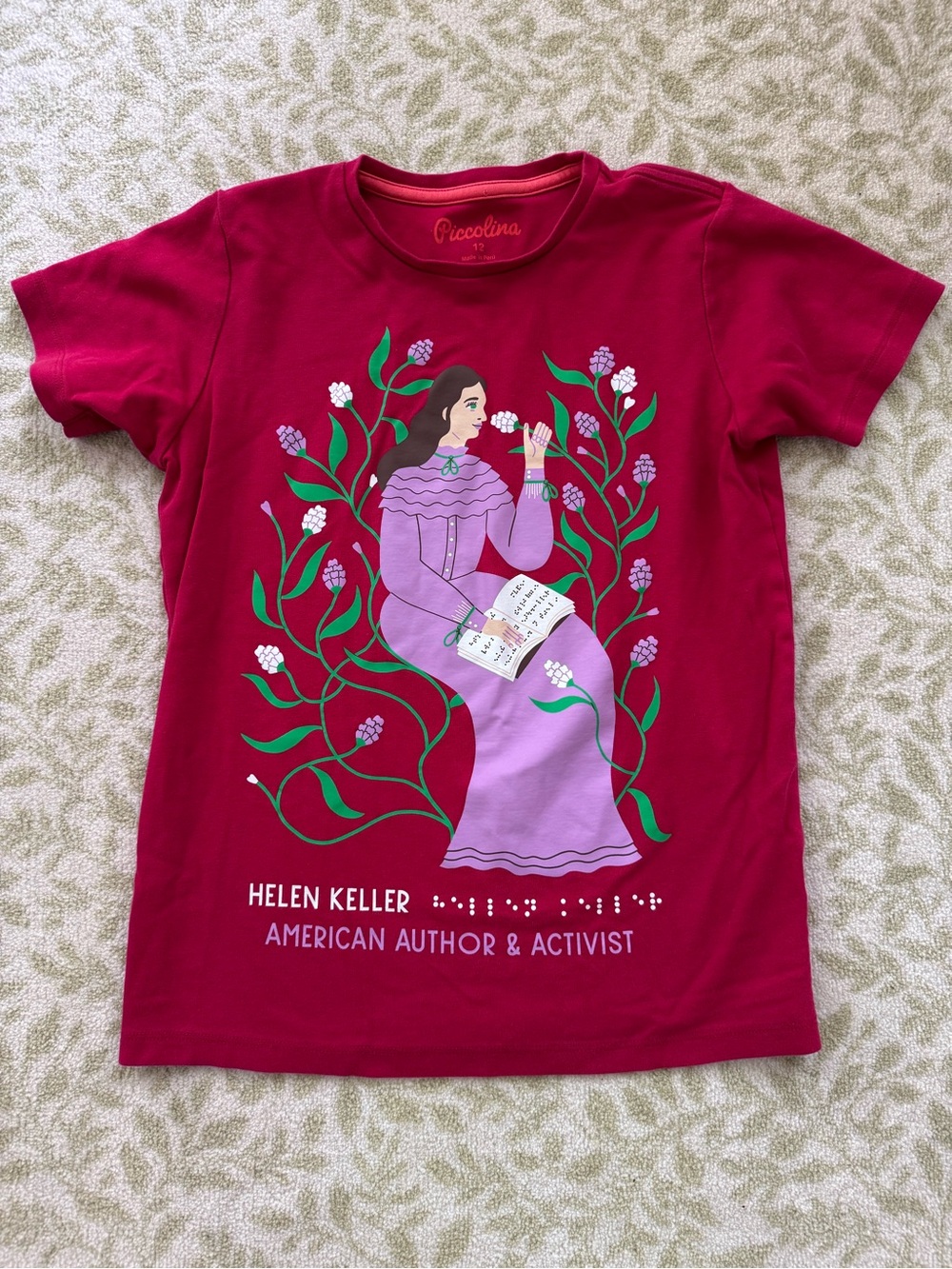 Piccolina Tee Helen Keller Red Size 12